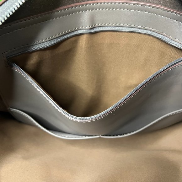 LIGHT BROWN LEATHER BRIEFCASE BY DANIER - Picture 10 of 12